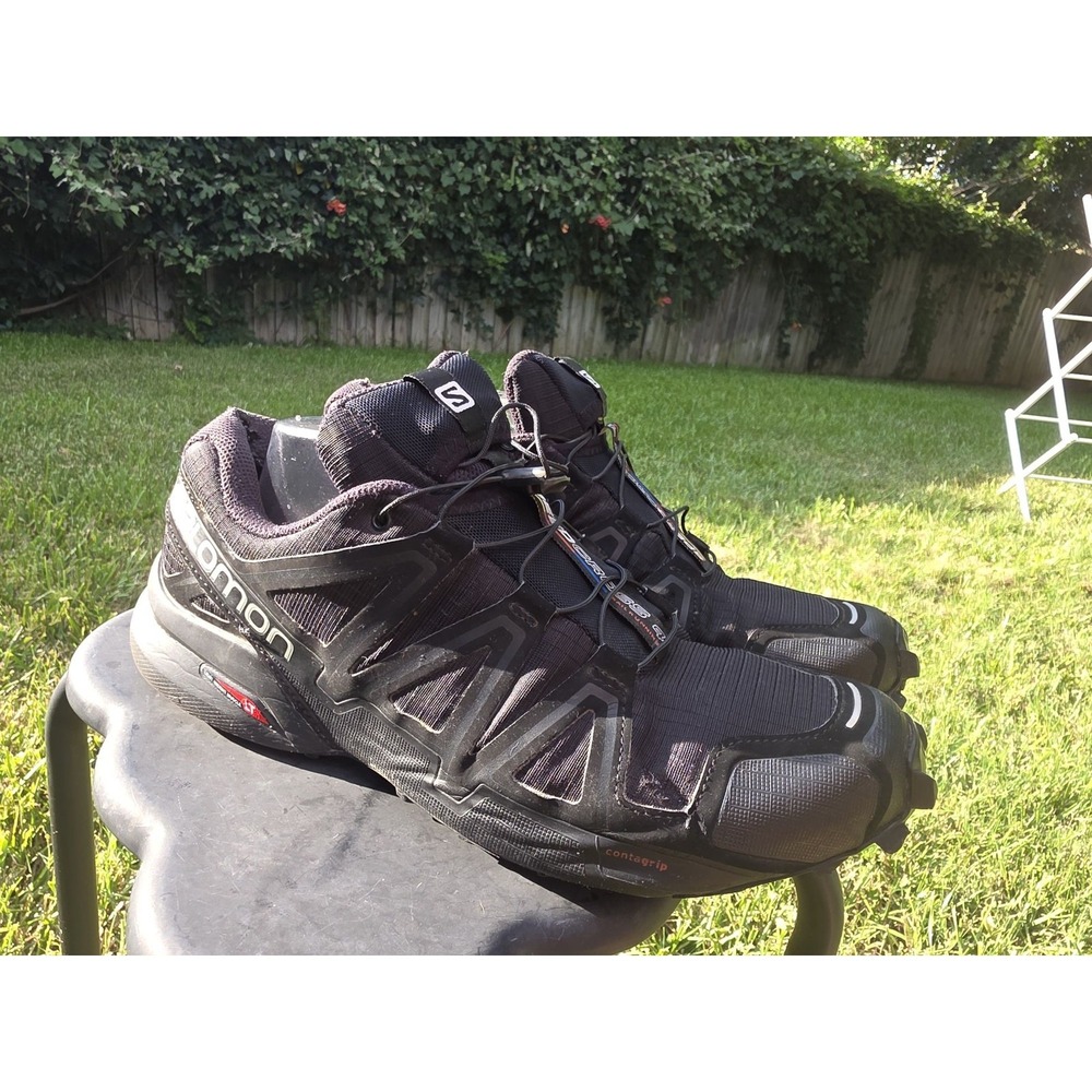Salomon Speedcross 4 Men Black Trail Running Shoes Hiking Sneakers - Picture 2 of 11